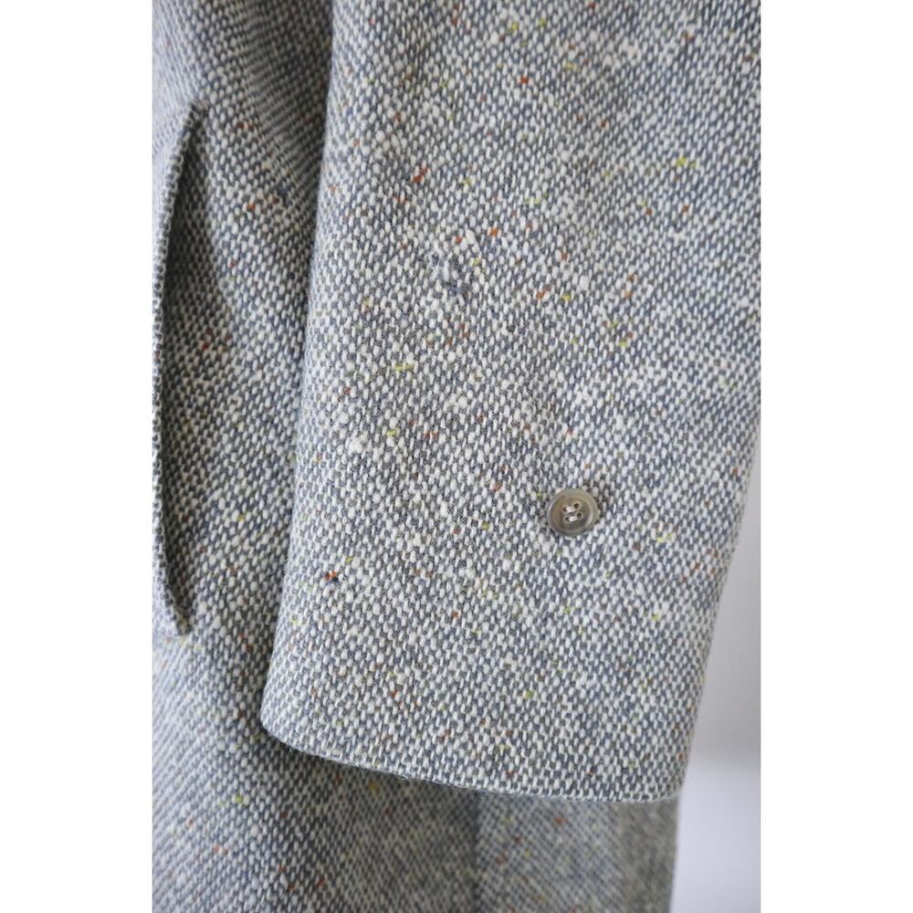 Vintage Burberry Women's Irish Tweed Car Coat Collared Overcoat - Picture 7 of 16